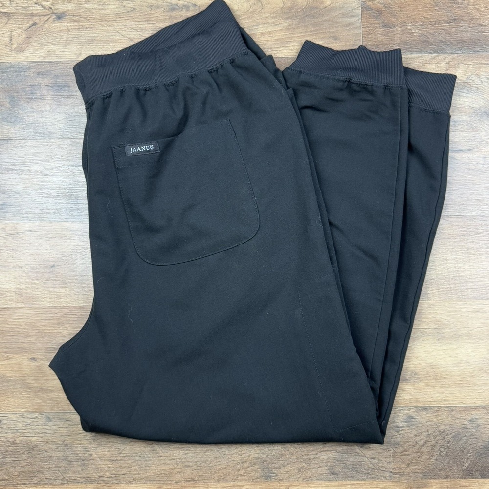 JAANUU Scrub‎ Pants Mens Short XLS Black J85013S Medical Nurse Jogger Drawstring